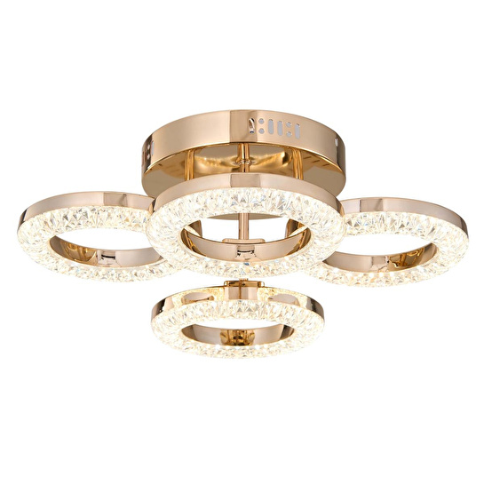 Apliqa Oylum 4'lü Gold 24 Watt Kristalli Koridor Salon Led Plafonyer Avize