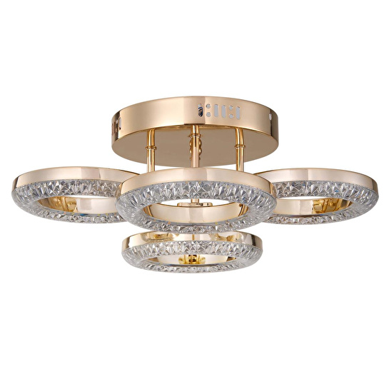 Apliqa Oylum 4'lü Gold 24 Watt Kristalli Koridor Salon Led Plafonyer Avize