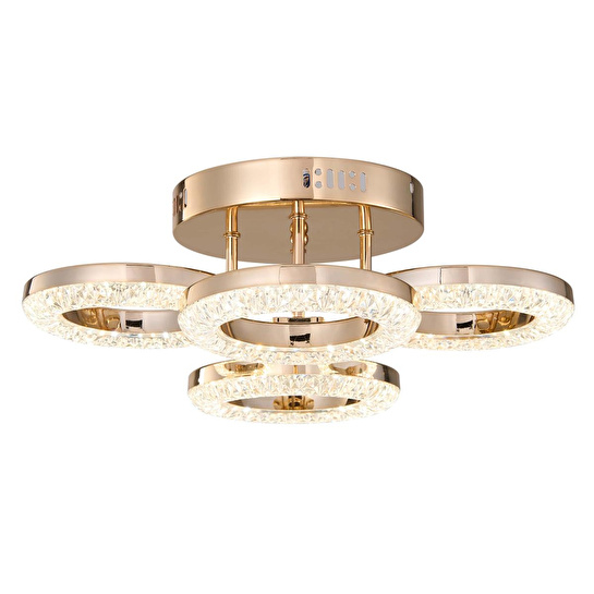 Apliqa Oylum 4'lü Gold 24 Watt Kristalli Koridor Salon Led Plafonyer Avize