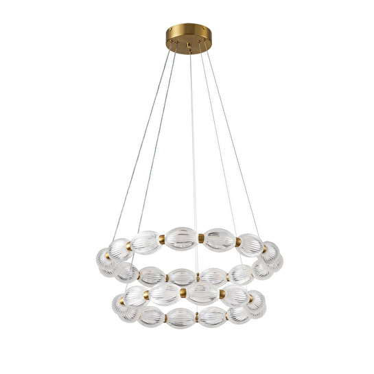 Apliqa Aspen 2 Katlı Yuvarlak 128 Watt Eskitme Sarkıt 3 Renkli Led Avize