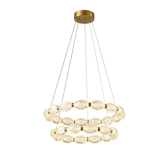 Apliqa Aspen 2 Katlı Yuvarlak 128 Watt Eskitme Sarkıt 3 Renkli Led Avize