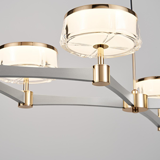 Apliqa Grayson Krom 6'lı 72 Watt Sıralı 3 Renkli Led Salon Avize