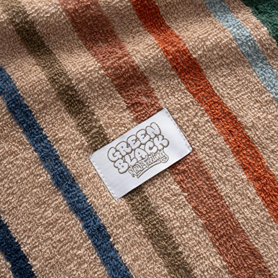 Green Black Stripe Earth Plaj Havlusu %100 Pamuk Renkli 90x160
