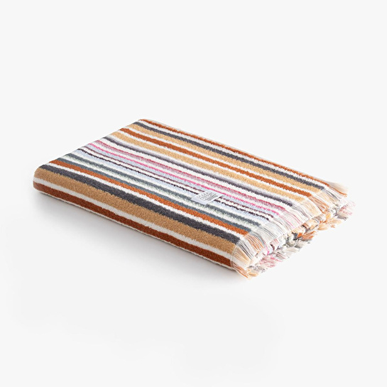 Green Black Stripe Soft Plaj Havlusu %100 Pamuk Renkli 90x160