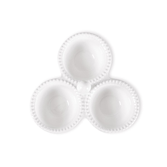 The Mia Grande Servis Tabağı Bölmeli Beyaz 24 Cm