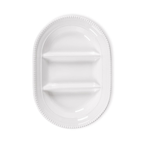 The Mia Grande Servis Tabağı 3 Bölmeli Beyaz 42 Cm