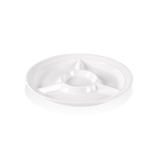 The Mia Grande Servis Tabağı Bölmeli Beyaz 39 Cm