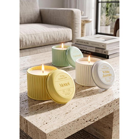The Mia Calm Sandal Ağacı Kokulu Kahve Kapaklı Mum 830 Gr