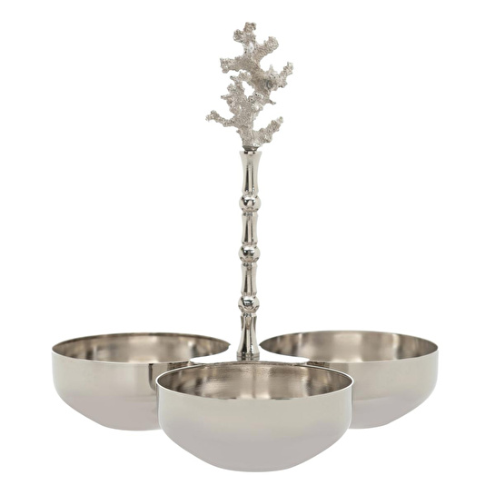 Mudo Home Coral Üçlü Dekorati̇f Sunumluk 23x24 Cm