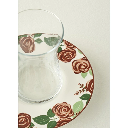Bella Maison Rose 6'lı Porselen Çay Bardağı Seti (170 Cc) Çok Renkli