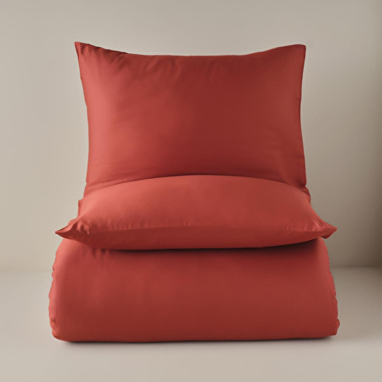 Bella Maison %100 Pamuk Saten Supreme Basic Çift Kişilik Nevresim Seti Kiremit (200x220 Cm) Kiremit