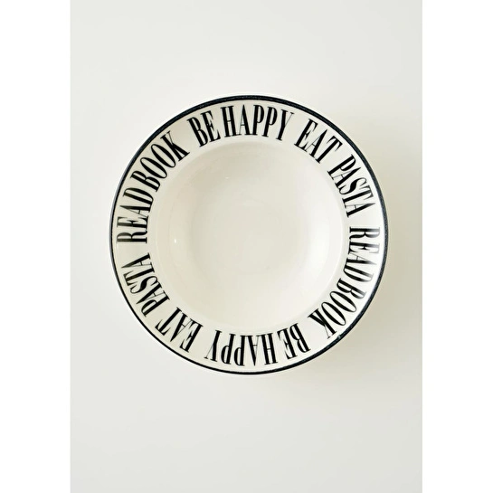 Bella Maison Book Lovers Makarna Tabağı Siyah (28 Cm) Siyah