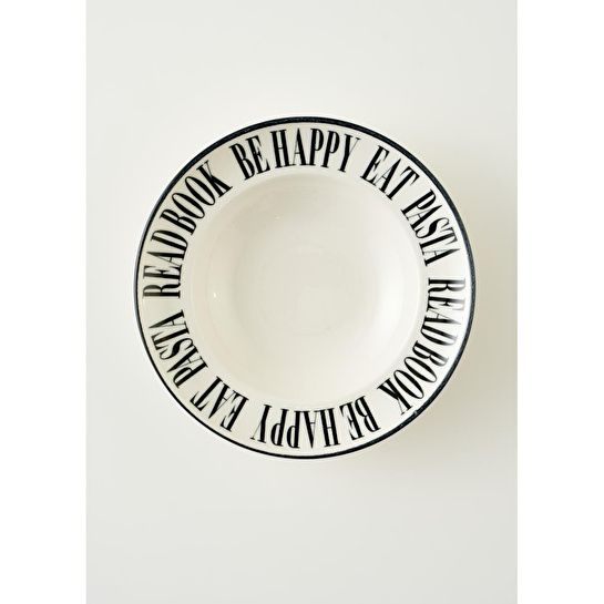 Bella Maison Book Lovers Makarna Tabağı Siyah (28 Cm) Siyah