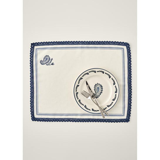 Bella Maison Paisley 6'lı Porselen Pasta Tabağı Seti Mavi (21 Cm) Mavi