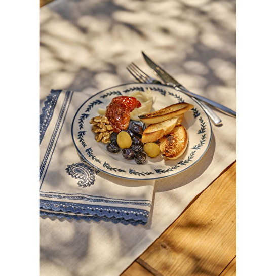 Bella Maison Paisley 6'lı Porselen Pasta Tabağı Seti Mavi (21 Cm) Mavi