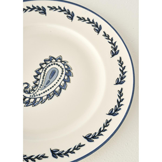 Bella Maison Paisley 6'lı Porselen Pasta Tabağı Seti Mavi (21 Cm) Mavi