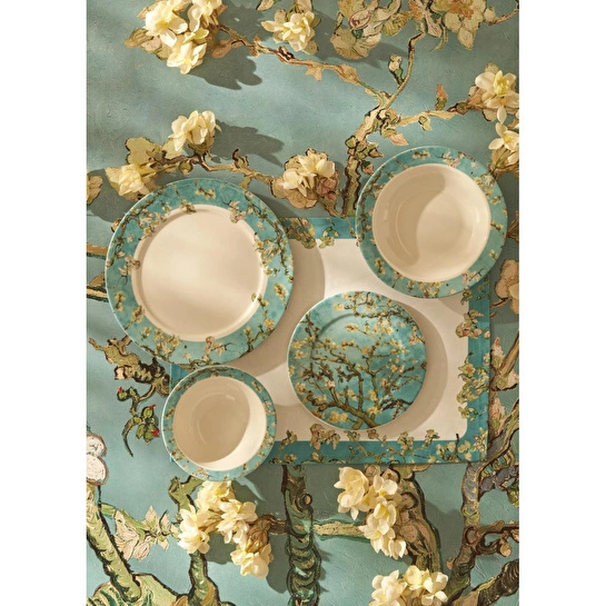 Bella Maison Van Gogh Almond Blossom Porselen Çukur Tabak Turkuaz (21 Cm) Mavi