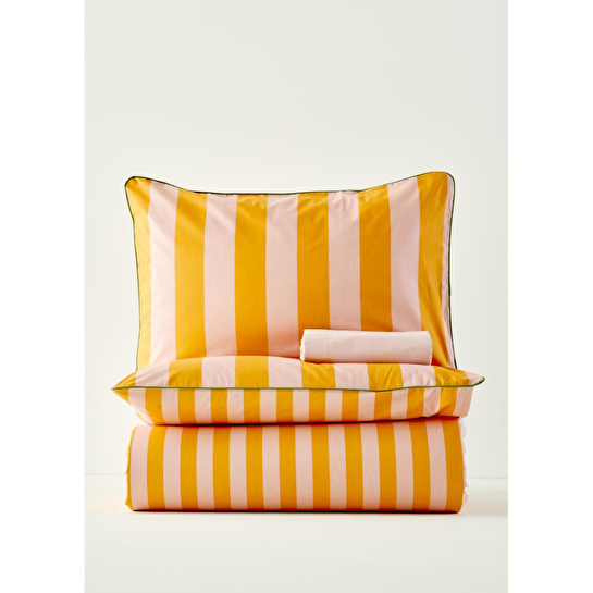 Bella Maison %100 Pamuk Line Çift Kişilik Nevresim Takımı Turuncu (200x220 Cm) Turuncu