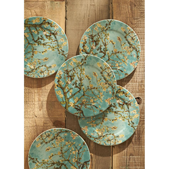 Bella Maison Van Gogh Almond Blossom Porselen Pasta Tabağı Turkuaz (19 Cm) Mavi