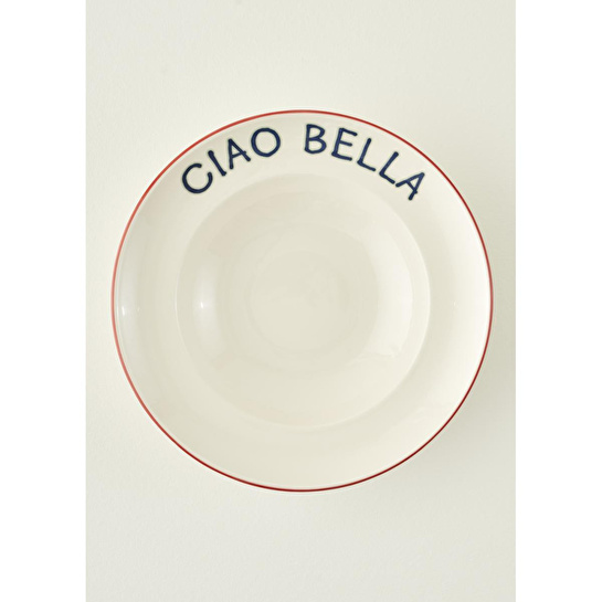 Bella Maison Line Porselen Makarna Tabağı Kırmızı (28 Cm) Kırmızı