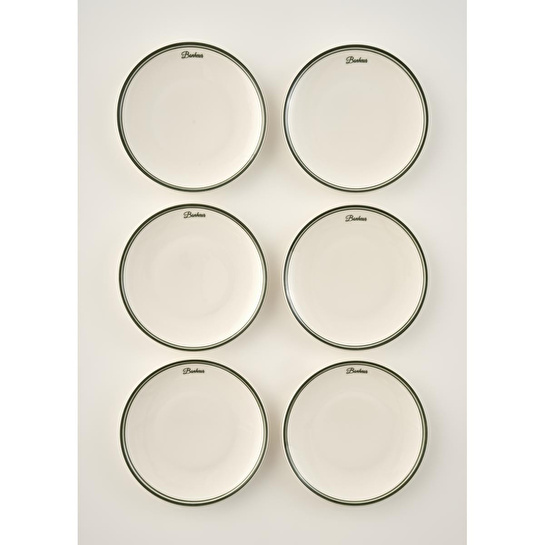 Bella Maison Bonheur Porselen 6'lı Pasta Tabağı Seti Yeşil (21 Cm)