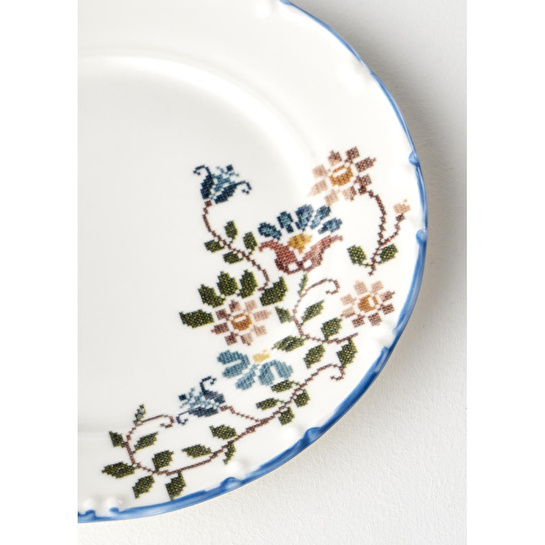 Bella Maison Vintage Porselen Pasta Tabağı 4'lü Mavi (20 Cm) Mavi