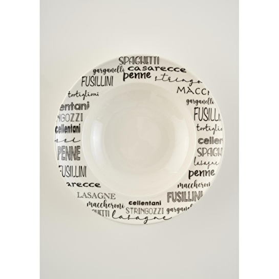 Bella Maison Alfredo Porselen Makarna Tabağı Siyah (28 Cm) Siyah