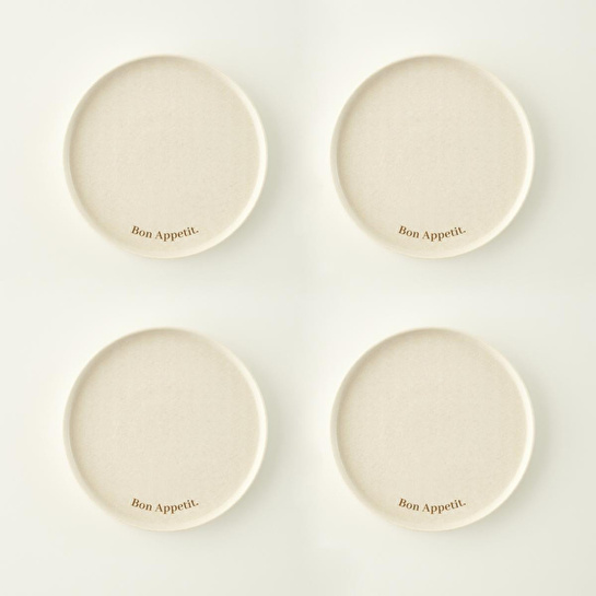 Bella Maison Parisien Porselen Pasta Tabağı 4'lü Krem (21 Cm)