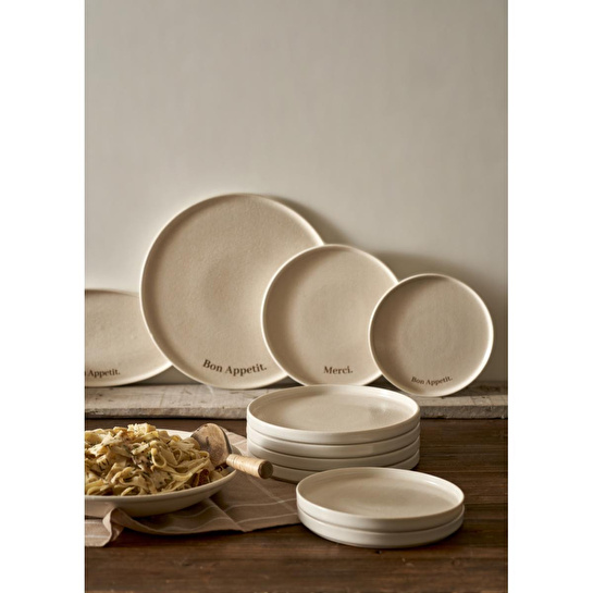 Bella Maison Parisien Porselen Pasta Tabağı 4'lü Krem (21 Cm)