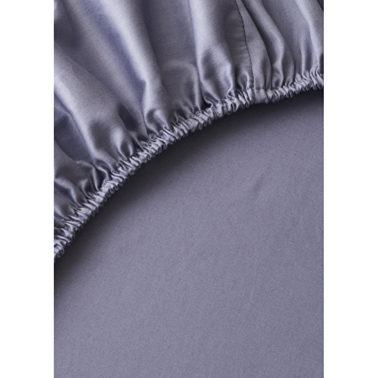 Bella Maison %100 Pamuk Saten Supreme Basic Tek Kişilik Lastikli Çarşaf Mavi (100x200x35 Cm) Mavi