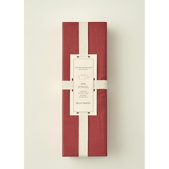 Bella Maison %100 Pamuk Saten Supreme 2'li Yastık Kılıfı Bordo (50x70 Cm) Bordo