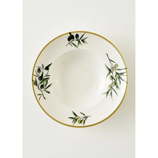 Bella Maison Olive Porselen Makarna Tabağı Yeşil (27 Cm) Yeşil