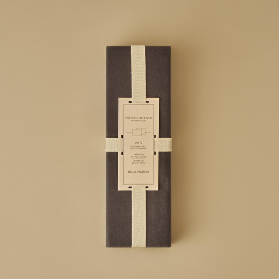Bella Maison %100 Pamuk Saten Supreme 2'li Yastık Kılıfı Antrasit (50x70 Cm) Antrasit