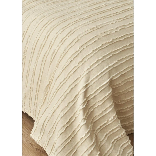 Bella Maison %100 Pamuk Bohemian Çift Kişilik Yatak Örtüsü Seti Krem (240x260 Cm) Krem