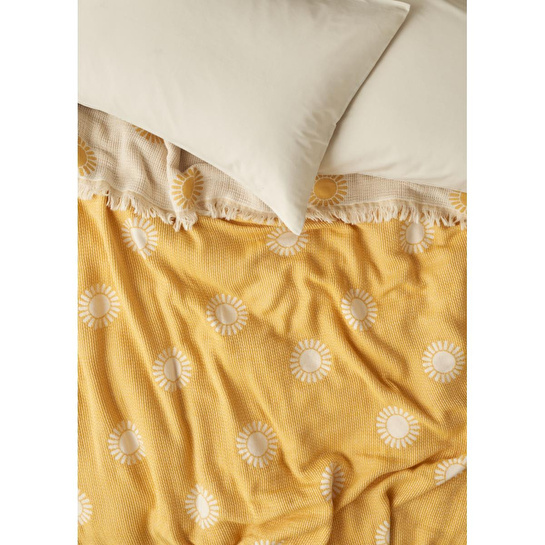 Bella Maison Sunny Pamuklu Çift Kişilik Yatak Örtüsü Sarı (200x220 Cm) Sarı