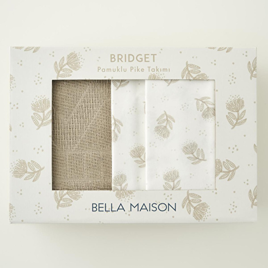 Bella Maison %100 Pamuk Bridget Çift Kişilik Pike Takımı Bej (200x220 Cm) Bej