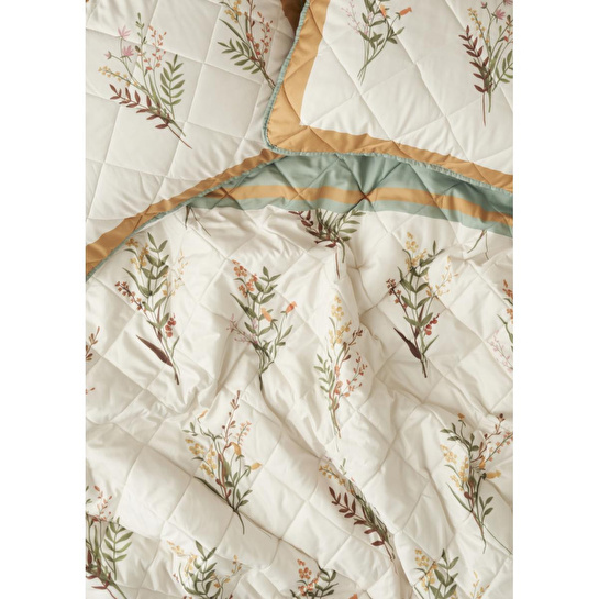 Bella Maison Flores Kapitoneli Çok Amaçlı Çift Kişilik Yatak Örtüsü Seti (240x220 Cm) Çok Renkli