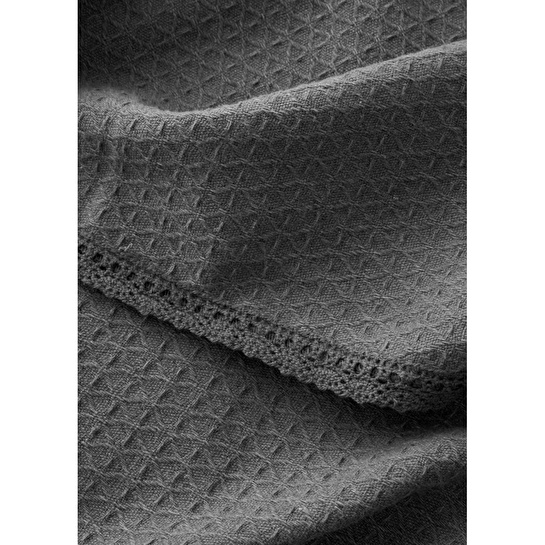 Bella Maison %100 Pamuk Luna Çift Kişilik Pike Takımı Antrasit (200x220 Cm) Antrasit