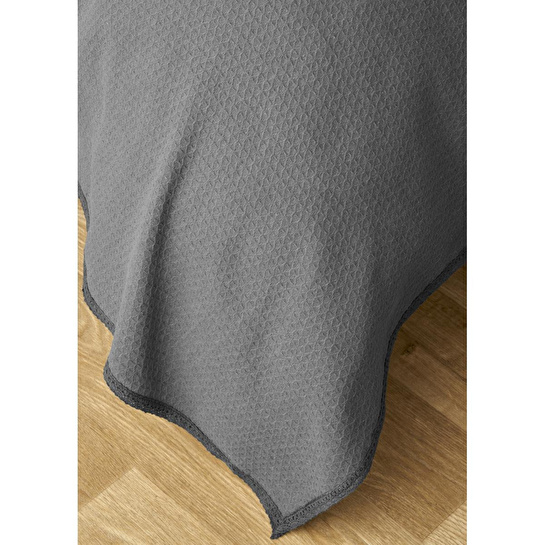 Bella Maison %100 Pamuk Luna Çift Kişilik Pike Takımı Antrasit (200x220 Cm) Antrasit