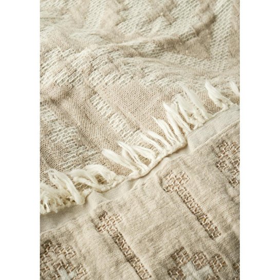 Bella Maison %100 Pamuk Glorinda Çift Kişilik Yatak Örtüsü Seti Bej (230x240 Cm) Bej
