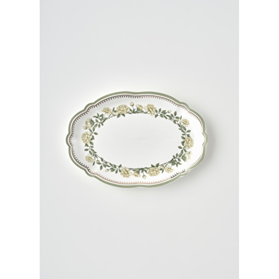Bella Maison Rebecca New Bone Sunum Tabağı (20x14 Cm) Çok Renkli