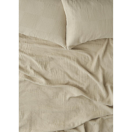 Bella Maison %100 Pamuk Liva Jakarlı Çift Kişilik Yatak Örtüsü Seti Bej (240x260 Cm) Bej