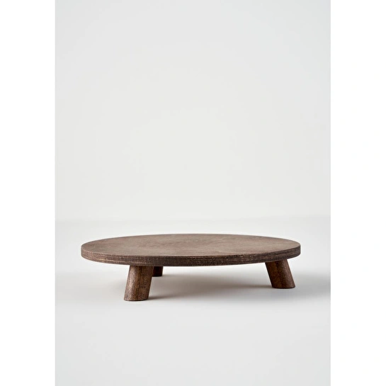 Bella Maison Aris Ayaklı Sunum Tabağı Naturel (29 Cm) Naturel