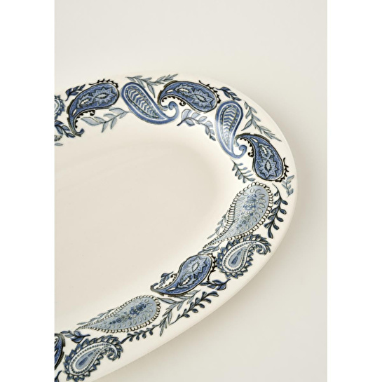 Bella Maison Paisley Porselen Sunum Tabağı Mavi (30 Cm) Mavi
