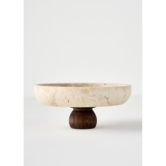 Bella Maison Ephesus Traverten 3'lü Sunum Seti Naturel (25 Cm)