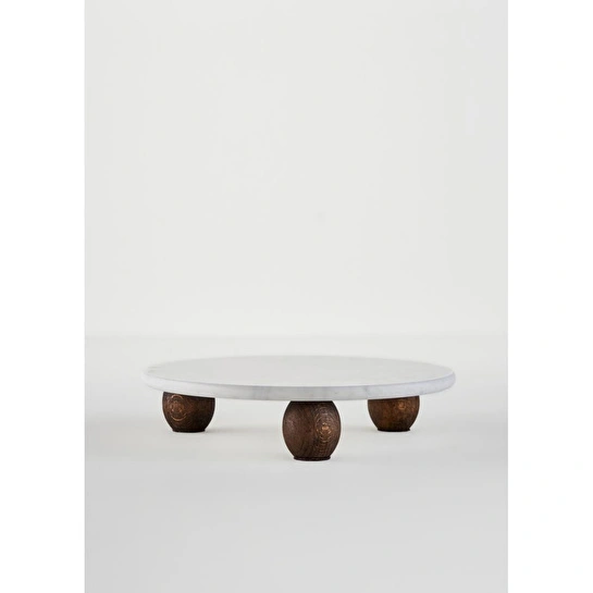 Bella Maison Olmo Mermer Sunum Standı Naturel (25 Cm) Naturel