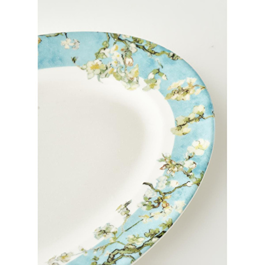 Bella Maison Van Gogh Almond Blossom Porselen Sunum Tabağı Turkuaz (25 Cm) Mavi