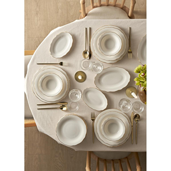 Bella Maison Victoria Porselen Sunum Tabağı Gold (25 Cm) Gold