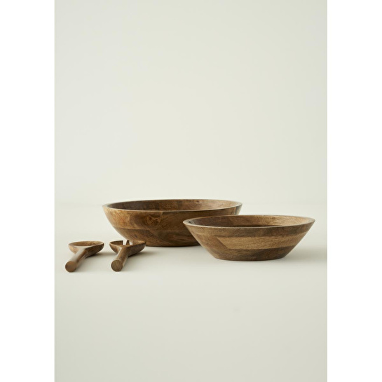 Bella Maison Wooden Mango Salata Servis Seti Kahverengi (28x7 Cm) Kahverengi