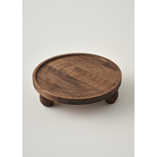 Bella Maison Wooden Ahşap Yuvarlak Sunum Standı Naturel (25 Cm) Naturel